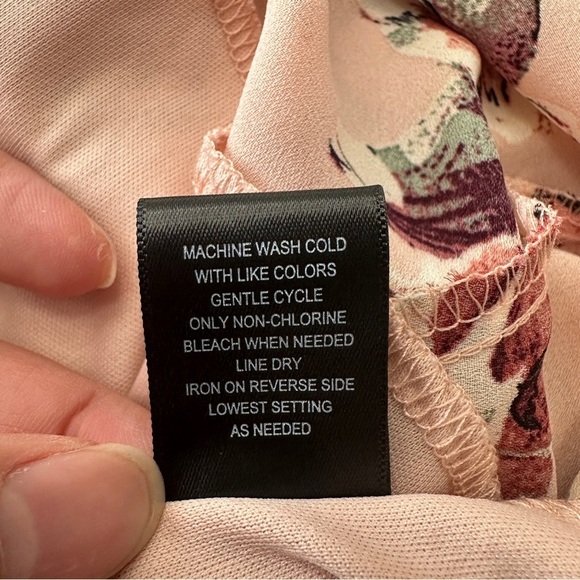 Three Pink Hearts Dress Womens XS Floral Print Maxi Pink High Low Hem Ruched‎ - Picture 12 of 13